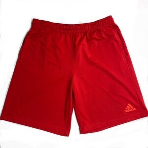 ADIDAS Mens Climalite Red Athletic Training Running Shorts Size Large